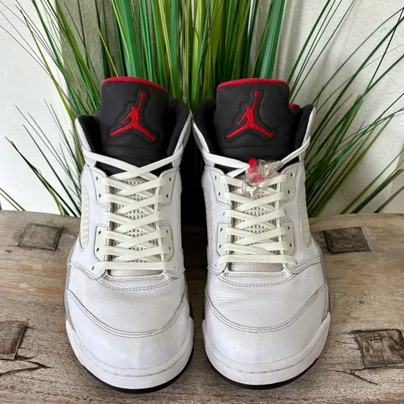Air Jordan Retro 5 White Cement Sneakers