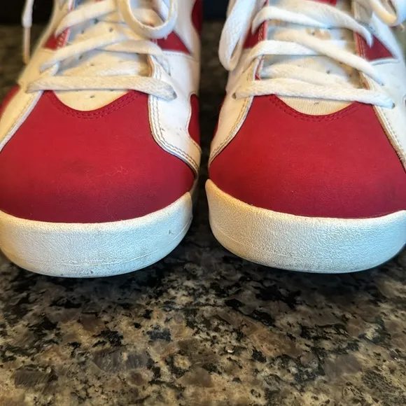 Air Jordan retro 6 Carmine Red and White Sneakers EUC 10.5