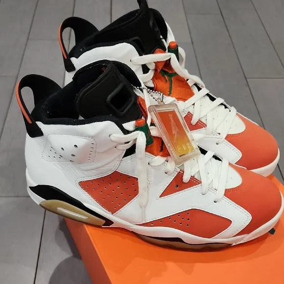 Air Jordan Retro High Sneakers - Orange and White