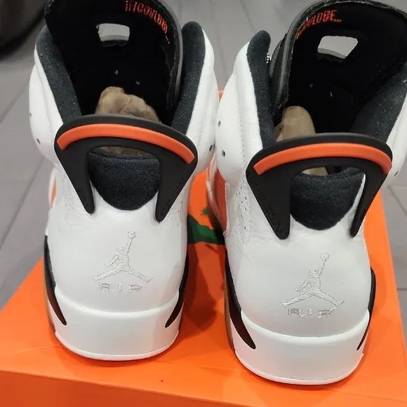 Air Jordan Retro High Sneakers - Orange and White
