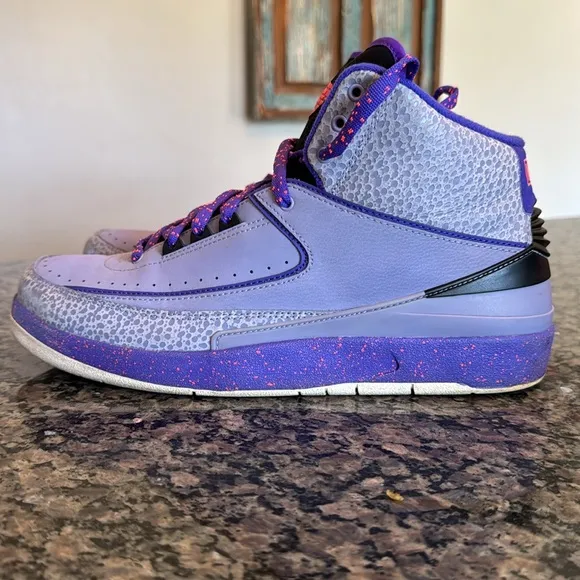 Air Jordan Retro II Purple and Black Sneakers 10.5