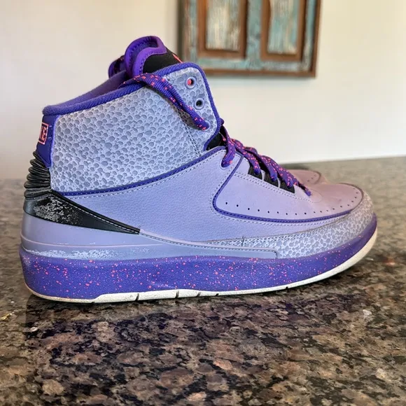 Air Jordan Retro II Purple and Black Sneakers 10.5