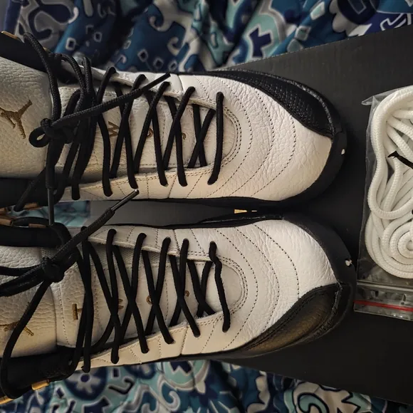 Air Jordan Retro Sneakers in Black/white/gold