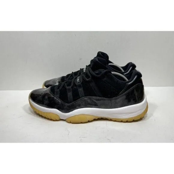 Air Jordan 11 Retro Low Barons Black Gray Sneakers 528895-010 Men's Size 11.5