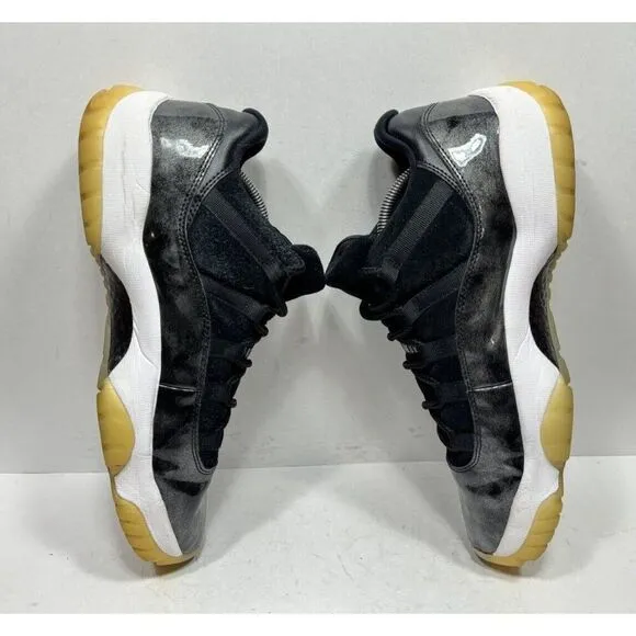 Air Jordan 11 Retro Low Barons Black Gray Sneakers 528895-010 Men's Size 11.5