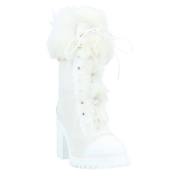 Alberta Ferretti  shearling booties boots white 38 Us 8 $1,800