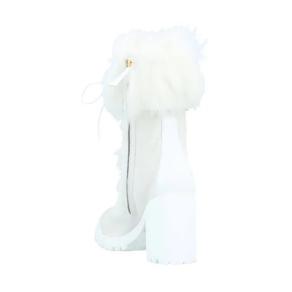 Alberta Ferretti  shearling booties boots white 38 Us 8 $1,800