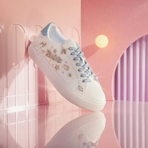 Aldo Barbie  Women's White and Blue Sneakers