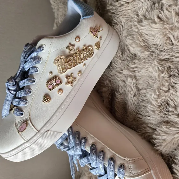 Aldo Barbie  Women's White and Blue Sneakers