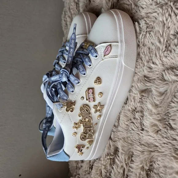 Aldo Barbie  Women's White and Blue Sneakers
