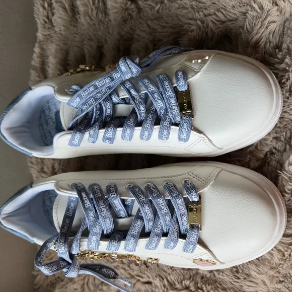 Aldo Barbie  Women's White and Blue Sneakers