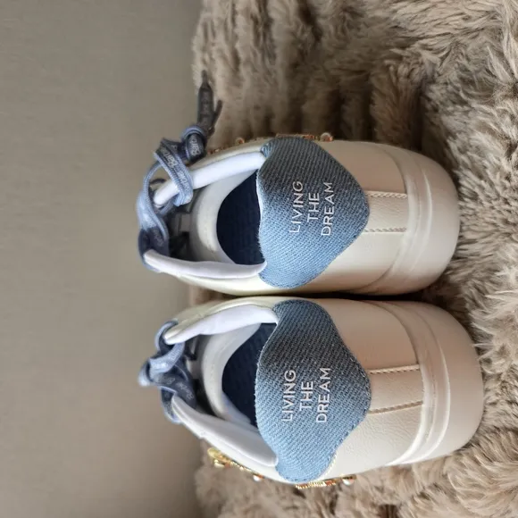 Aldo Barbie  Women's White and Blue Sneakers
