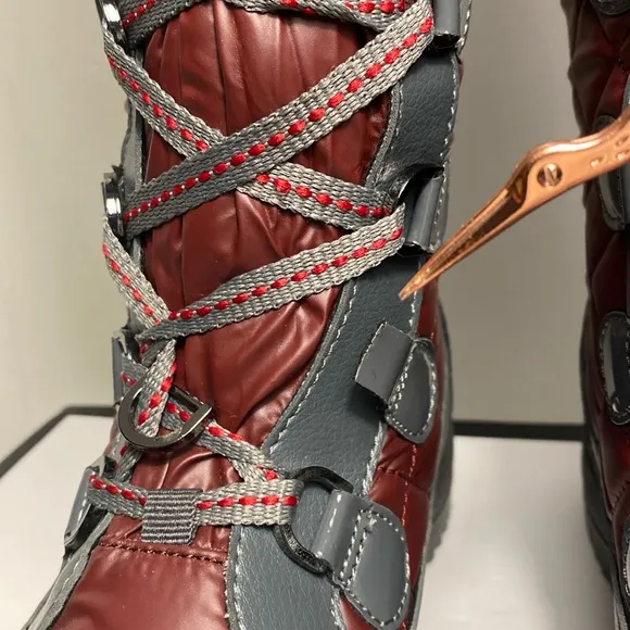 Aldo Tall Lace Up Winter Waterproof Snow Boots Faux Fur Lining Women size 7