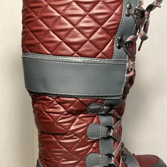 Aldo Tall Lace Up Winter Waterproof Snow Boots Faux Fur Lining Women size 7