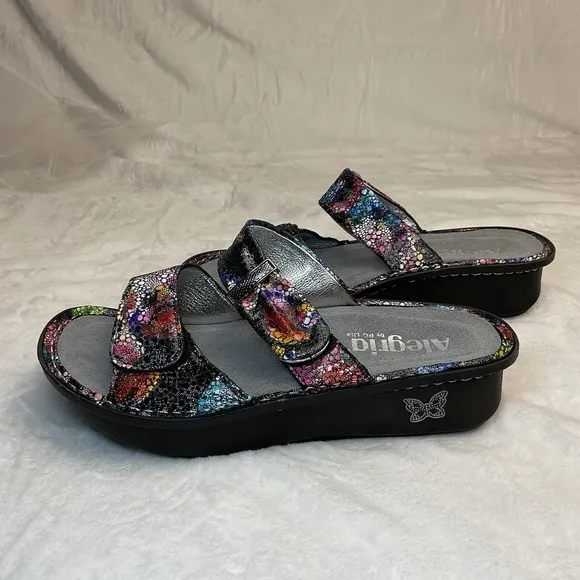 ALEGRIA Karmen Bubblish KAR-137 Multi-Color Slip On Slide Sandal Girls 4 W 5.5