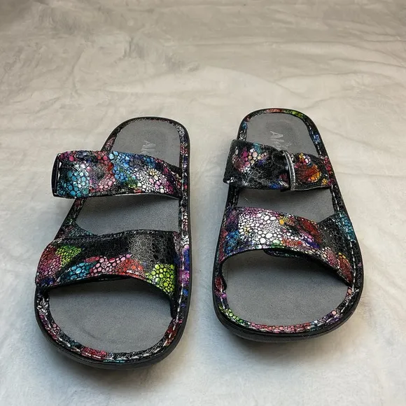 ALEGRIA Karmen Bubblish KAR-137 Multi-Color Slip On Slide Sandal Girls 4 W 5.5