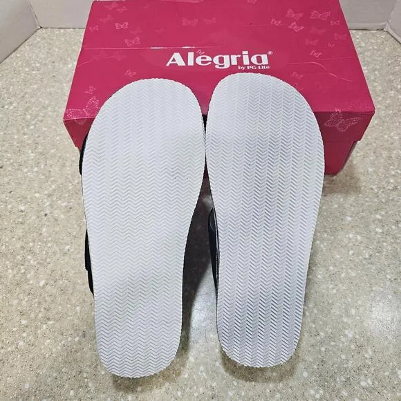Alegria Suede Adjustable Slide Wedge Sandals Mixie Gray Harbor EU Size 38