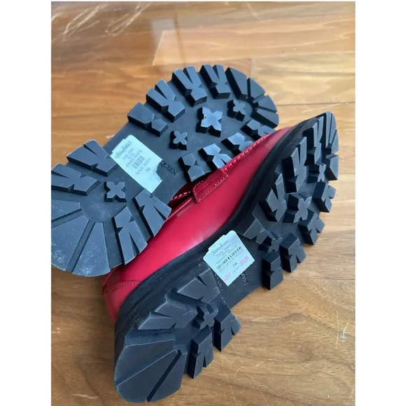 Alexander McQueen Red and Black Chunky Penny Loafers