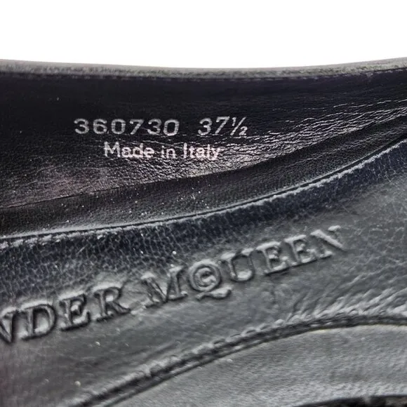 Alexander McQueen Silver Skull City Ballet Flat 37.5 7.5 Nappa Leather Ballerina