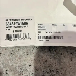 Alexander McQueen White and Black Sneakers