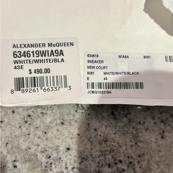 Alexander McQueen White and Black Sneakers