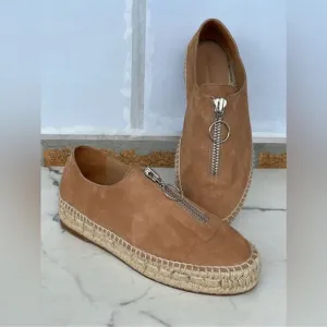 Alexander Wang Tan Devon Suede EspadrilleFlats 37/7