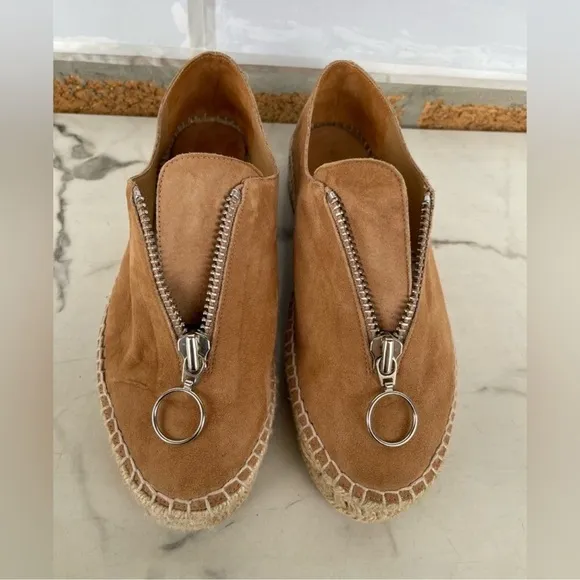 Alexander Wang Tan Devon Suede EspadrilleFlats 37/7