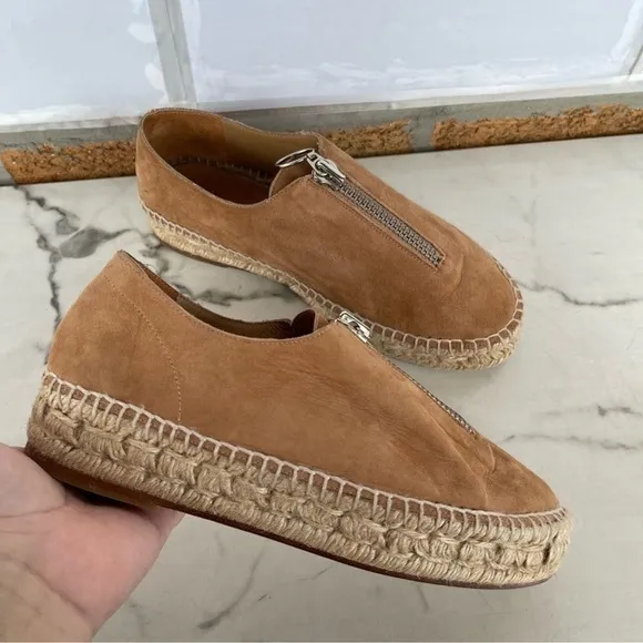 Alexander Wang Tan Devon Suede EspadrilleFlats 37/7