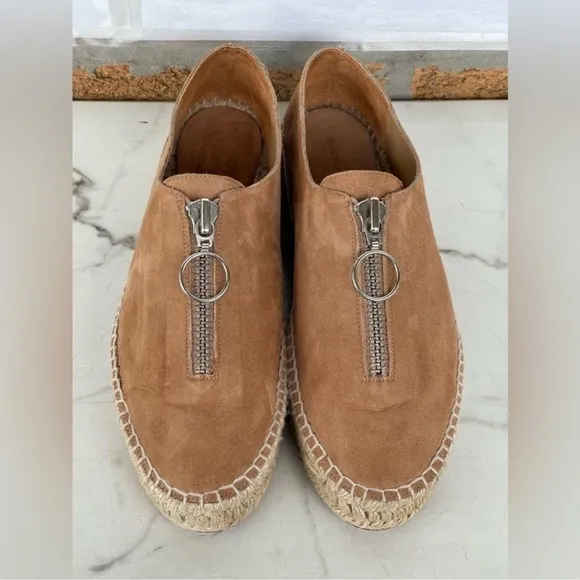 Alexander Wang Tan Devon Suede EspadrilleFlats 37/7