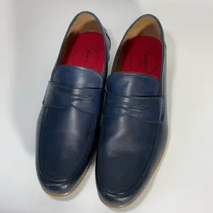 Alfani Mens Alfatech Blaine Leather Slip-On Oxfords Navy Penny Loafers Size 12M