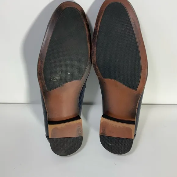 Alfani Mens Alfatech Blaine Leather Slip-On Oxfords Navy Penny Loafers Size 12M
