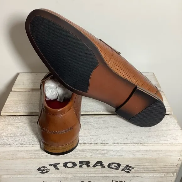 ALFANI MENS BLAINE PENNY LOAFERS DARK TAN