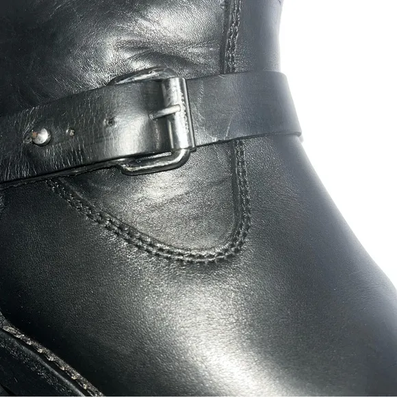 All Saints Shearling Black Leather Classic Boots size 37