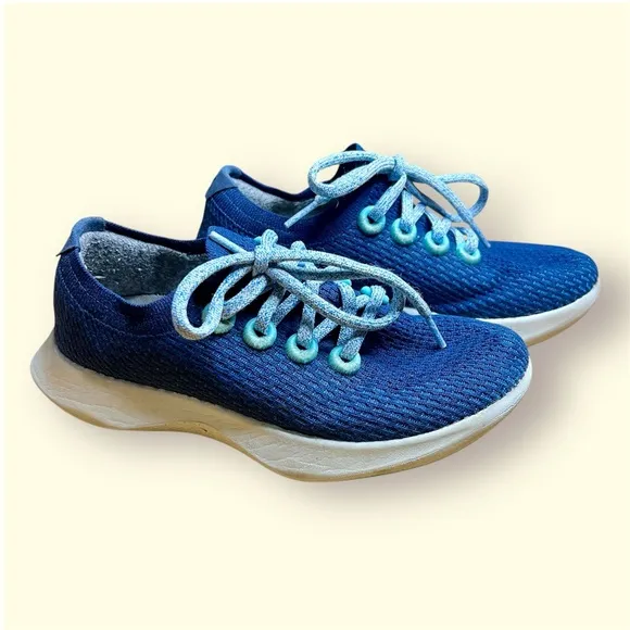 Allbirds Tree Dasher Blue Knit Sneakers, Size 5.5