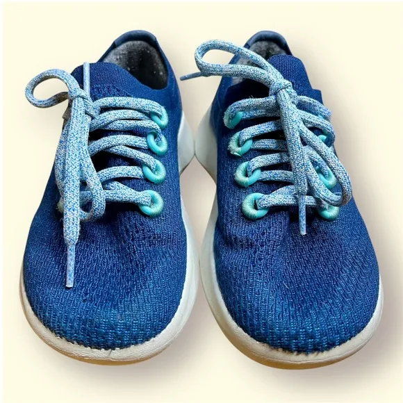 Allbirds Tree Dasher Blue Knit Sneakers, Size 5.5