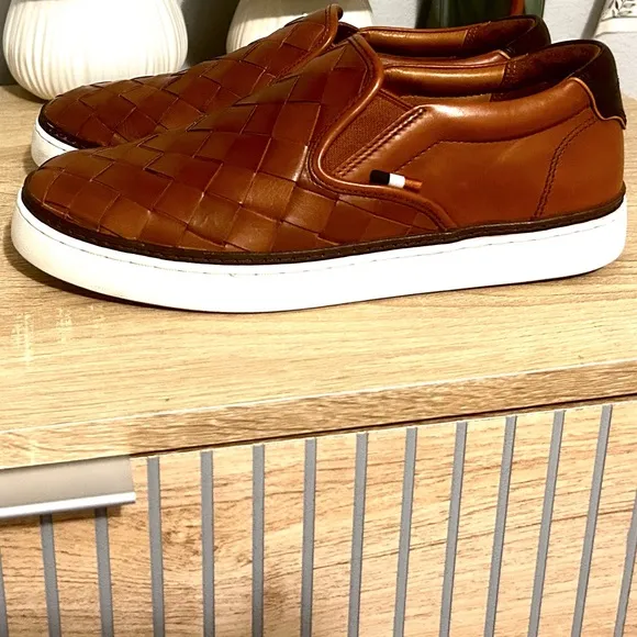 Allen Edmonds Brown Leather Loafers with White Sole