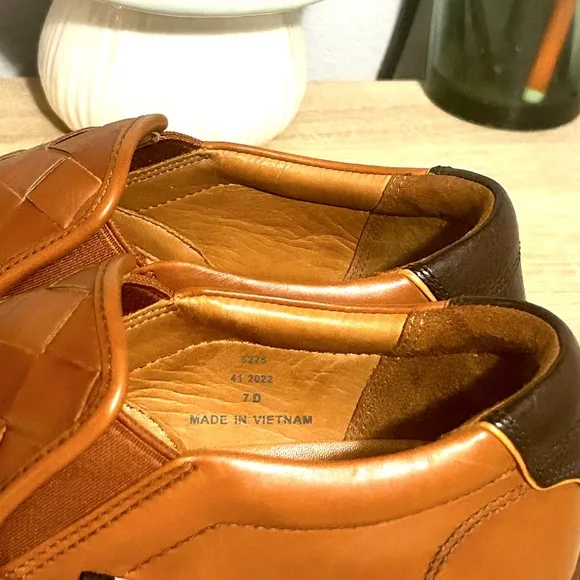 Allen Edmonds Brown Leather Loafers with White Sole