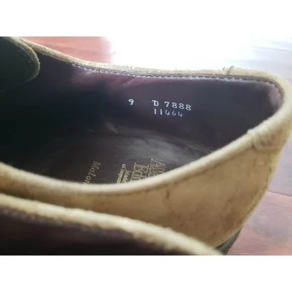 ALLEN EDMONDS Malone Tan Distressed Leather Lace Up Men’s Loafers 9D - SCRATCHES