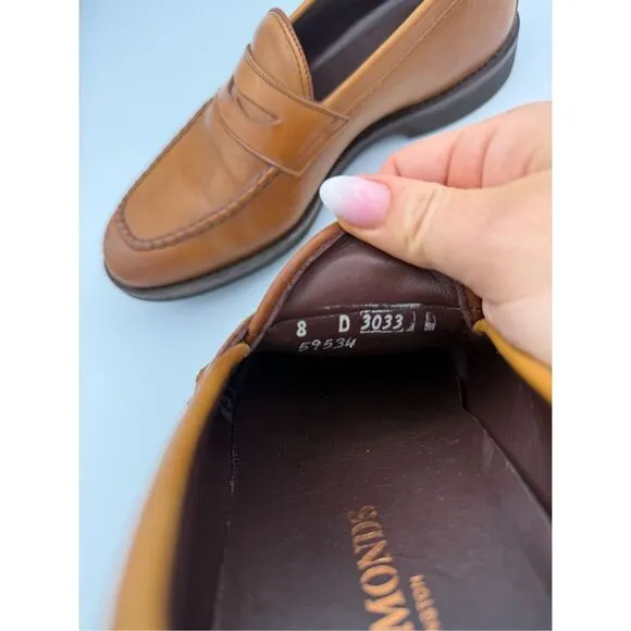 Allen Edmonds Mens Brown SFO Leather Slip On Dress Penny Loafers Shoes Size 8D