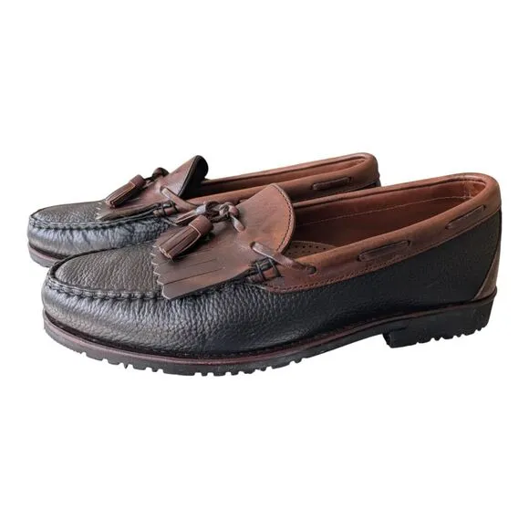 Allen Edmonds Nashua Men's Shoes Sz 10.5 D Loafers Black Brown Leather Tassel