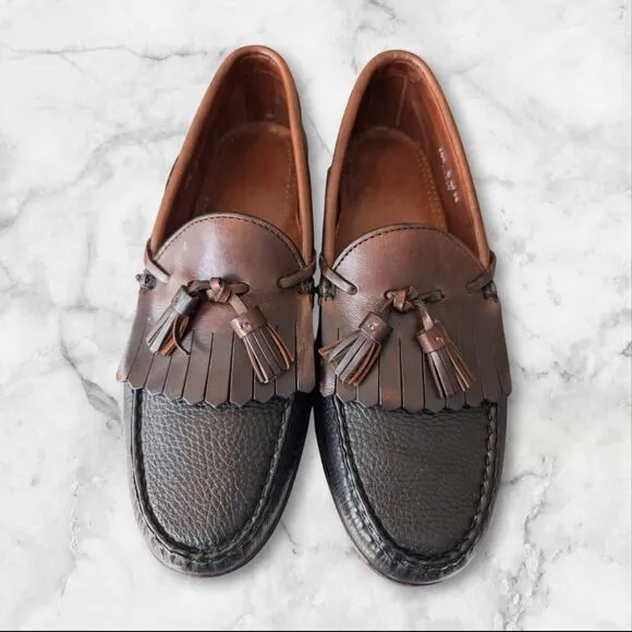 Allen Edmonds Nashua Men's Shoes Sz 10.5 D Loafers Black Brown Leather Tassel