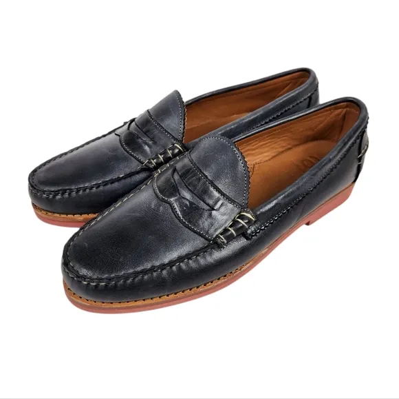 Allen Edmonds Sedona Navy Blue Leather Penny Loafers Dress Luxury Mens Size 13