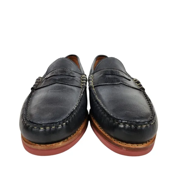 Allen Edmonds Sedona Navy Blue Leather Penny Loafers Dress Luxury Mens Size 13