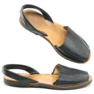 Alohas Leather Slingback Flats Sandals Women‘s Shoe US6.5 EU 37 Black