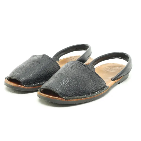 Alohas Leather Slingback Flats Sandals Women‘s Shoe US6.5 EU 37 Black