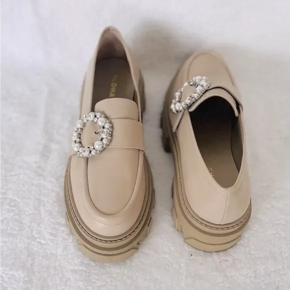 Alohas Platform Loafer Trailblazer Crystal Stone Beige EU 38 / US size 7.5