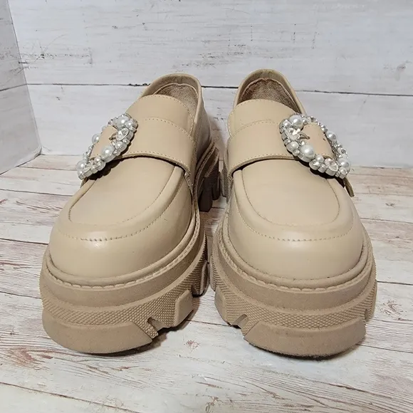 Alohas Trailblazer chunky loafers with jeweled buckle