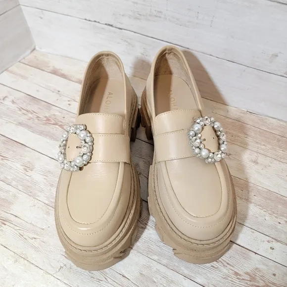 Alohas Trailblazer chunky loafers with jeweled buckle