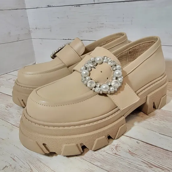 Alohas Trailblazer chunky loafers with jeweled buckle