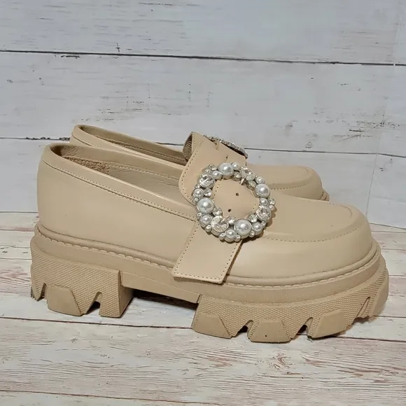 Alohas Trailblazer chunky loafers with jeweled buckle